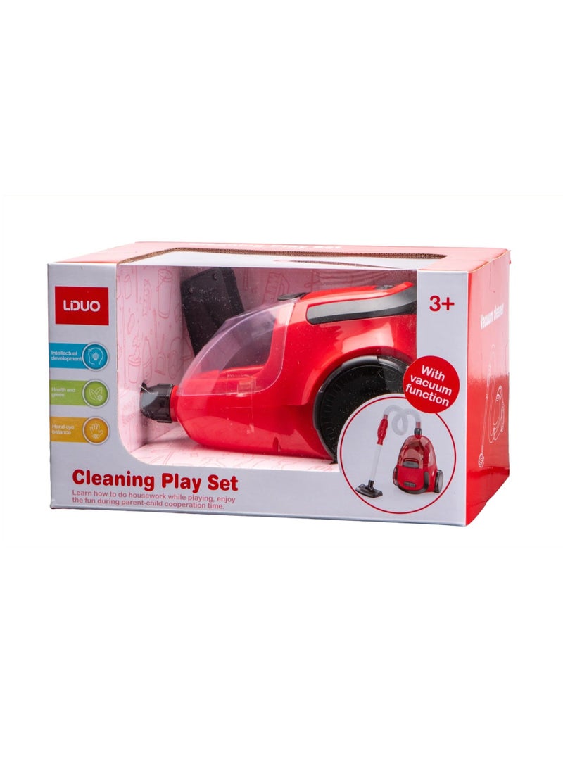 Toy Box Kids Cleaning Set Interactive Vacuum Cleaner Toy Pretend Play Household Cleaning Tool with Light - Image 3